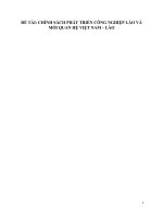 CHÍNH SÁCH PHÁT TRIỂN CÔNG NGHIỆP lào và mối QUAN hệ VIỆT NAM – lào