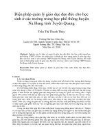 Biện pháp quản lý giáo dục đạo đức cho học sinh ở các trường trung học phổ thông huyện na hang tỉnh tuyên quang