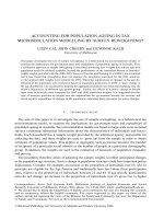 Tài liệu ACCOUNTING FOR POPULATION AGEING IN TAX MICROSIMULATION MODELLING BY SURVEY REWEIGHTING* doc