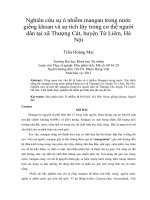 Nghiên cứu sự ô nhiễm mangan trong nước giếng khoan và sự tích lũy trong cơ thể người dân tại xã thượng cát, huyện từ liêm, hà nội