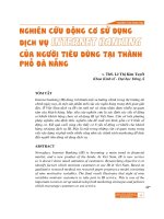 NGHIÊN cứu ĐỘNG cơ sử DỤNG DỊCH vụ INTERNET BANKING của NGƯỜI TIÊU DÙNG tại THÀNH PHỐ đà NẴNG