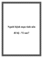 Tài liệu Người bệnh mạn tính nên đi bộ - Vì sao? docx