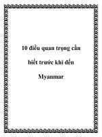 Tài liệu 10 điều quan trọng cần biết trước khi đến Myanmar pdf