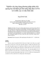 Nghiên cứu ứng dụng phương pháp phân tích quang học để đánh giá khả năng hấp phụ Cr(VI) và Cr(III) của vỏ trấu biến tính