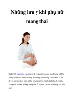 Tài liệu Những lưu ý khi phụ nữ mang thai potx