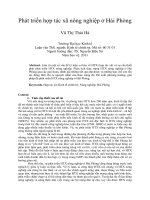 Phát triển hợp tác xã nông nghiệp ở hải phòng