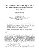 Quản lý hoạt động giáo dục học sinh có hành vi lệch chuẩn ở trường trung học phổ thông phù cừ, tỉnh hưng yên