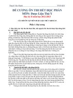 Đề cương ôn thi dược liệu thú y