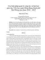 Các biện pháp quản lý công tác xã hội hoá giáo dục tiểu học quận hồng bàng thành phố hải phòng giai đoạn 2010 – 2015