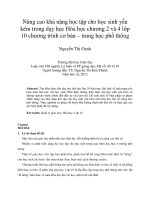 Nâng cao khả năng học tập cho học sinh yếu kém trong dạy học hóa học chương 2 và 4 lớp 10 chương trình cơ bản – trung học phổ thông