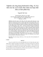 Nghiên cứu ứng dụng hidrotalxit (mg, al, fe) làm xúc tác xử lý nước thải chứa các hợp chất hữu cơ khó phân hủy