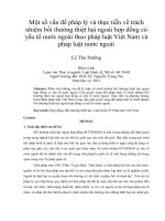 Một số vấn đề pháp lý và thực tiễn về trách nhiệm bồi thường thiệt hại ngoài hợp đồng có yếu tố nước ngoài theo pháp luật việt nam và pháp luật nước ngoài