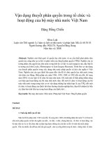 Vận dụng thuyết phân quyền trong tổ chức và hoạt động của bộ máy nhà nước việt nam