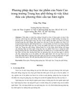 Phương pháp dạy học tác phẩm của nam cao trong trường trung học phổ thông từ việc khai thác các phương thức cấu tạo hàm ngôn