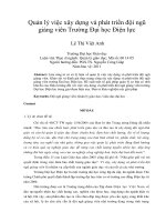 Quản lý việc xây dựng và phát triển đội ngũ giảng viên trường đại học điện lực