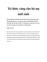 Tài liệu Tri thức vàng cho bà mẹ mới sinh doc