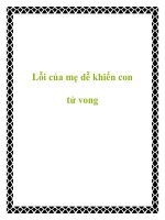 Tài liệu Lỗi của mẹ dễ khiến con tử vong pptx