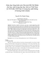 Giáo dục lòng kính yêu chủ tịch hồ chí minh cho học sinh trong dạy học lịch sử việt nam từ 1919 đến 1945 lớp 12 trung học phổ thông (chương trình chuẩn)