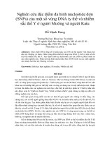 Nghiên cứu đặc điểm đa hình nucleotide đơn (SNPs) của một số vùng DNA ty thể và nhiễm sắc thể y ở người mường và người katu