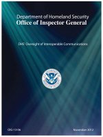 Tài liệu DHS’ Oversight of Interoperable Communications docx