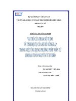 vai trò của tham số tự do trong việc ứng dụng phương pháp toán tử cho bài toán nguyên tử hydro