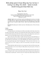 Biện pháp quản lý hoạt động dạy học tin học ở trường cao đẳng tài chính – quản trị kinh doanh trong giai đoạn hiện nay