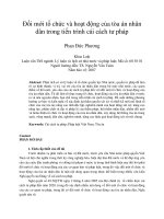 Đổi mới tổ chức và hoạt động của tòa án nhân dân trong tiến trình cái cách tư pháp