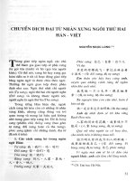 Tài liệu Báo cáo khoa học: Chuyển dịch đại từ nhân xưng ngôi thứ hai Hán- Việt pptx