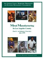 Tài liệu LOS ANGELES COUNTY WORKFORCE PREPARATION AND ECONOMIC DEVELOPMENT COLLABORATIVEMetal ManufacturingIn Los Angeles CountyPart I: An Industry Overview July 1999COMMUNITY DEVELOPMENT TECHNOLOGIES CENTER doc