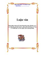 Tài liệu Luận văn: Hoàn thiện công tác kế toán doanh thu cung cấp dịch vụ và xác định kết quả kinh doanh , phân phối lợi nhuận tại Công ty TNHH dịch vụ Giao nhận vận tải Quang Hưng docx