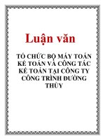 Tài liệu Luận văn: TỔ CHỨC BỘ MÁY TOÁN KẾ TOÁN VÀ CÔNG TÁC KẾ TOÁN TẠI CÔNG TY CÔNG TRÌNH ĐƯỜNG THỦY ppt