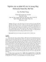 Nghiên cứu sự phân bố của as trong tầng holocene nam dư, hà nội