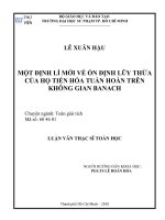 một định lí mới về ổn định lũy thừa của họ tiến hóa tuần hoàn trên không gian banach