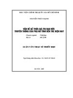 vấn đề kế thừa giá trị đạo đức truyền thống của phụ nữ tỉnh bến tre hiện nay
