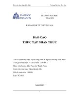 báo cáo thực tập nhận thức ngân hàng tmcp ngoại thương việt nam