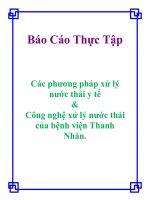 các phương pháp xử lý nước thải y tế & công nghệ xử lý nước thải của bệnh viện thanh nhàn