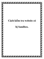 Tài liệu Cách kiểm tra website có bị Sandbox. potx