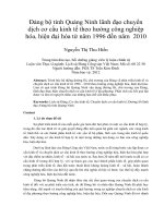 Đảng bộ tỉnh quảng ninh lãnh đạo chuyển dịch cơ cấu kinh tế theo hướng công nghiệp hóa, hiện đại hóa từ năm 1996 đến năm 2010