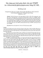 Xây dựng qui trình giám định viên nén TFMPP (m  trifuoromethylphenylpiperazine) bằng GC MS