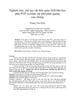 Nghiên cứu, chế tạo vật liệu nano zns mn bọc phủ PVP và khảo sát phổ phát quang của chúng