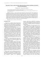 Tài liệu AIR POLLUTION AND GENETIC INFLUENCES ON BONE MINERAL DENSITY AND OSTEOPOROSIS pdf