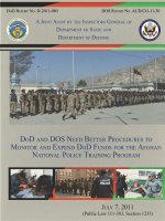 Tài liệu Dod And dos need better procedures to monitor And expend dod funds for the AfGhAn nAtionAl police trAininG proGrAm docx