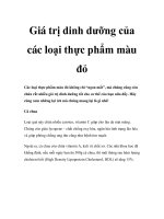 Tài liệu Giá trị dinh dưỡng của các loại thực phẩm màu đỏ doc