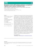 Tài liệu Báo cáo khoa học: Modulation of F0F1-ATP synthase activity by cyclophilin D regulates matrix adenine nucleotide levels pptx