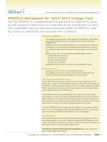 Tài liệu PROFILE Worksheet for 2012-2013 College Year ppt