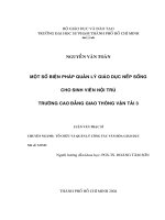 một số biện pháp quản lý giáo dục nếp sống cho sinh viên nội trú trường cao đẳng giao thông vận tải 3