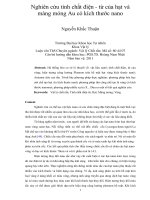 Nghiên cứu tính chất điện   từ của hạt và màng mỏng au có kích thước nano