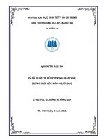 Tài liệu Tiểu luận:QUẢN TRỊ RỦI RO TRONG FRANCHISE ( ĐỨNG DƯỚI GÓC NHÌN NGƯỜI BÁN) pot