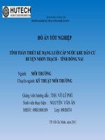 tính toán thiết kế mạng lưới cấp nước khu dân cư huyện nhơn trạch –tỉnh đồng nai