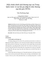 Điều chỉnh chính sách thương mại của trung quốc trước và sau khi gia nhập tổ chức thương mại thế giới (WTO)